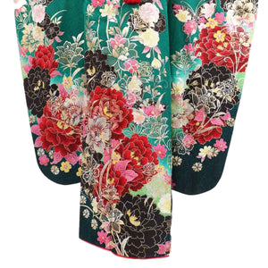 振袖 レンタル 緑 【Mサイズ 濃緑黒ラメ蝶花絢爛】 振袖 レンタル 成人式 シンプル 1か月 振袖レンタル フルセット 結婚式  【レンタル】 大正ロマン 振袖