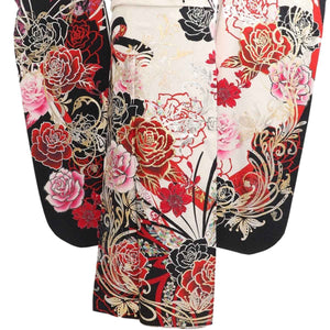 振袖 レンタル 白  【Mサイズ 白黒赤バラ華美(GM)】 振袖 レンタル 成人式 シンプル 1か月 振袖レンタル フルセット 結婚式  【レンタル】 大正ロマン 振袖