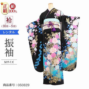 振袖 レンタル 黒 【Mサイズ 黒バラのし花園】 振袖 レンタル 成人式 シンプル 1か月 振袖レンタル フルセット 結婚式  【レンタル】 大正ロマン 振袖