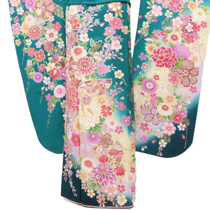 振袖 レンタル 緑 【Mサイズ 緑黄ぼかし蝶に花園】 振袖 レンタル 成人式 シンプル 1か月 振袖レンタル フルセット 結婚式  【レンタル】 大正ロマン 振袖