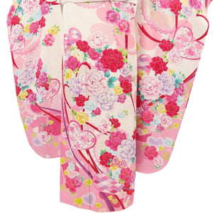 振袖 レンタル 白  【Mサイズ 白時ハートリボン】 振袖 レンタル 成人式 シンプル 1か月 振袖レンタル フルセット 結婚式  【レンタル】 大正ロマン 振袖