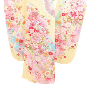 振袖 レンタル 黄色  【Mサイズ 黄多色牡丹格子】 振袖 レンタル 成人式 シンプル 1か月 振袖レンタル フルセット 結婚式  【レンタル】 大正ロマン 振袖