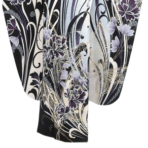 振袖 レンタル 黒 【Mサイズ 黒白ぼかし金蝶】 振袖 レンタル 成人式 シンプル 1か月 振袖レンタル フルセット 結婚式  【レンタル】 大正ロマン 振袖