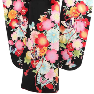 振袖 レンタル 黒 【Mサイズ 黒桜に蝶 菜々緒】 振袖 レンタル 成人式 シンプル 1か月 振袖レンタル フルセット 結婚式  【レンタル】 大正ロマン 振袖