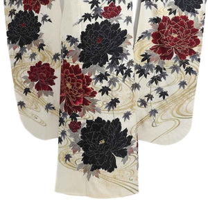 振袖 レンタル 白  【Mサイズ オフ白牡丹に紅葉 菜々緒】 振袖 レンタル 成人式 シンプル 1か月 振袖レンタル フルセット 結婚式  【レンタル】 大正ロマン 振袖