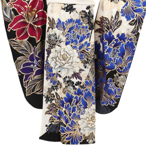 振袖 レンタル 白  【Mサイズ 白黒ラメ紺牡丹】 振袖 レンタル 成人式 シンプル 1か月 振袖レンタル フルセット 結婚式  【レンタル】 大正ロマン 振袖