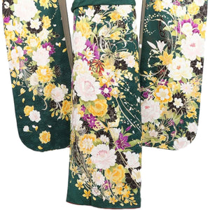 振袖 レンタル 緑 【Mサイズ 濃緑花鞠孔雀】 振袖 レンタル 成人式 シンプル 1か月 振袖レンタル フルセット 結婚式  【レンタル】 大正ロマン 振袖