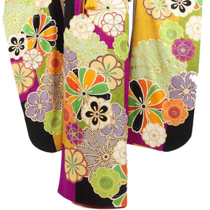 振袖 レンタル 緑 【Mサイズ 深緑黒紫菊疋田】 振袖 レンタル 成人式 シンプル 1か月 振袖レンタル フルセット 結婚式  【レンタル】 大正ロマン 振袖