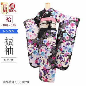 振袖 レンタル 黒 【Mサイズ 黒バラ尽くし CECIL McBEE】 振袖 レンタル 成人式 シンプル 1か月 振袖レンタル フルセット 結婚式  【レンタル】 大正ロマン 振袖