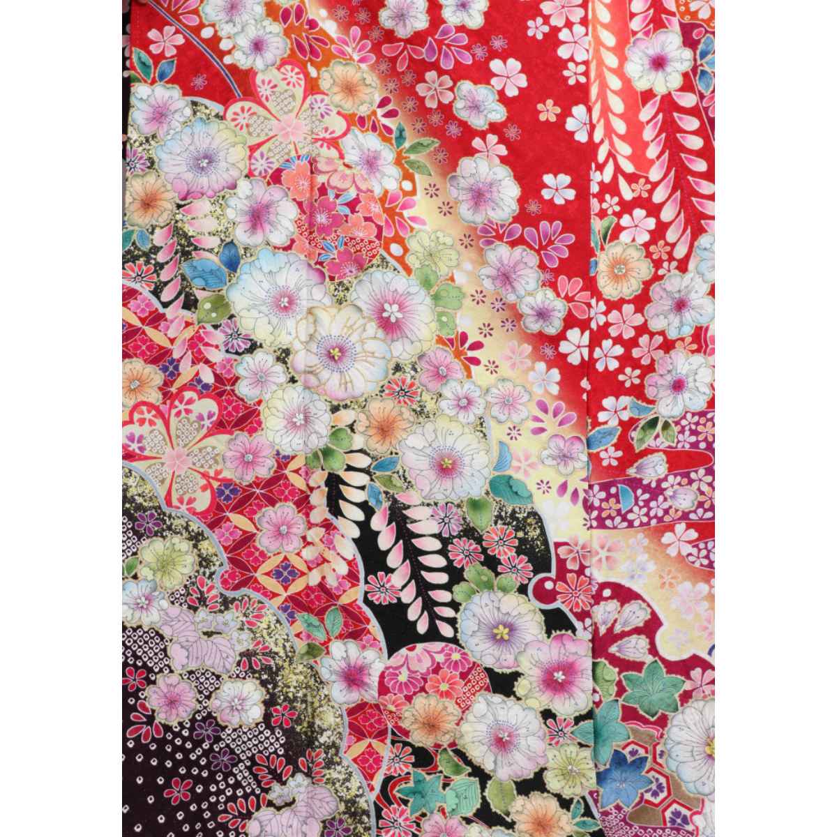 ◾️名門名品　御令嬢　成人式　フルセット　豪華 辻が花 赤 正絹振袖 金通し地 ◾️名門名品 御令嬢 成人式 フルセット 豪華 辻が花 赤 正絹
