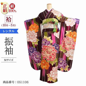 振袖 レンタル 茶 【Mサイズ 茶牡丹に絣 白石麻衣】 振袖 レンタル 成人式 シンプル 結婚式 レトロ かっこいい 【レンタル】 大正ロマン 振袖 レンタル