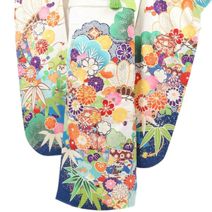 振袖 レンタル 白 【Mサイズ 白青菊に貝桶 白石麻衣】 振袖 レンタル 成人式 シンプル 結婚式 レトロ かっこいい 【レンタル】 大正ロマン 振袖 レンタル