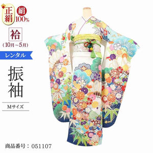 振袖 レンタル 白 【Mサイズ 白青菊に貝桶 白石麻衣】 振袖 レンタル 成人式 シンプル 結婚式 レトロ かっこいい 【レンタル】 大正ロマン 振袖 レンタル
