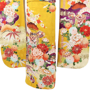 振袖 レンタル マスタード 【Mサイズ 芥子松竹梅牡丹】 振袖 レンタル 成人式 シンプル 結婚式 レトロ かっこいい 【レンタル】 大正ロマン 振袖 レンタル