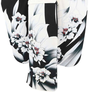 振袖 レンタル 白 振袖 大きいサイズ ぽっちゃり 【Lサイズ 白黒椿大】 振袖 レンタル 成人式 シンプル 結婚式 レトロ かっこいい 【レンタル】 大正ロマン 振袖 レンタル