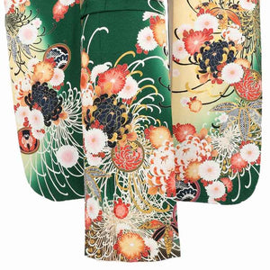 振袖 レンタル 緑 【Mサイズ 緑ぼかしラメ乱菊】 振袖 レンタル 成人式 シンプル 結婚式 レトロ かっこいい 【レンタル】 大正ロマン 振袖 レンタル