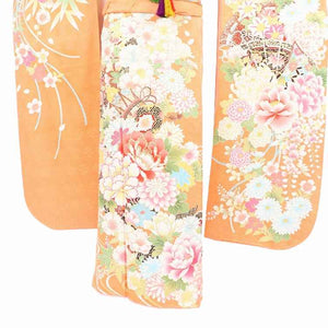 振袖 レンタル 黄色 【Mサイズ オレンジ几帳鼓楽園】 振袖 レンタル 成人式 シンプル 結婚式 レトロ かっこいい 【レンタル】 大正ロマン 振袖 レンタル