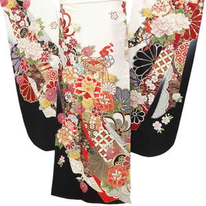 振袖 レンタル 白 【Mサイズ 白地黒貝桶のし道長】 振袖 レンタル 成人式 シンプル 結婚式 レトロ かっこいい 【レンタル】 大正ロマン 振袖 レンタル