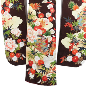 振袖 レンタル 茶 【Mサイズ 茶雲取りに貝桶 平祐奈】 振袖 レンタル 成人式 シンプル 結婚式 レトロ かっこいい 【レンタル】 大正ロマン 振袖 レンタル