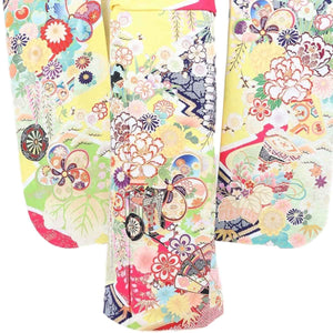 振袖 レンタル 黄色 【Mサイズ 黄御所車に捻り梅 横田真悠】 振袖 レンタル 成人式 シンプル 結婚式 レトロ かっこいい 【レンタル】 大正ロマン 振袖 レンタル