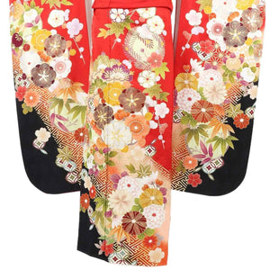 振袖 レンタル 赤 【Mサイズ 赤黒さや型松竹梅】 振袖 レンタル 成人式 シンプル 結婚式 レトロ かっこいい 【レンタル】 大正ロマン 振袖 レンタル