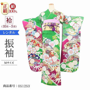 振袖 レンタル 緑 【Mサイズ 抹茶松竹梅 葵衣】 振袖 レンタル 成人式 シンプル 結婚式 レトロ かっこいい 【レンタル】 大正ロマン 振袖 レンタル