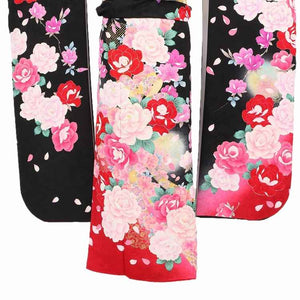 振袖 レンタル 黒 【Mサイズ 黒バラの花束】 振袖 レンタル 成人式 シンプル 結婚式 レトロ かっこいい 【レンタル】 大正ロマン 振袖 レンタル