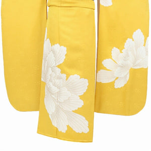 振袖 レンタル 黄色 【黄色大牡丹】 振袖 レンタル 成人式 シンプル 結婚式 レトロ かっこいい 【レンタル】 大正ロマン 振袖 レンタル