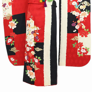 振袖 レンタル 赤 【赤黒縦縞刺繍鳥】 振袖 レンタル 成人式 シンプル 結婚式 レトロ かっこいい 【レンタル】 大正ロマン 振袖 レンタル