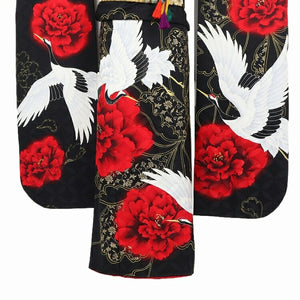 振袖 レンタル 黒 【黒牡丹に鶴】 振袖 レンタル 成人式 シンプル 結婚式 レトロ かっこいい 【レンタル】 大正ロマン 振袖 レンタル