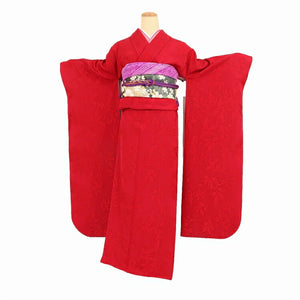 振袖 レンタル 無地 赤 【ワイン無地】 振袖 レンタル 成人式 シンプル 結婚式 レトロ かっこいい 【レンタル】 大正ロマン 振袖 レンタル