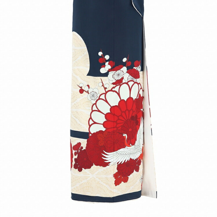 振袖 レンタル 紺 【紺鶴に小梅花紋】 振袖 レンタル 成人式