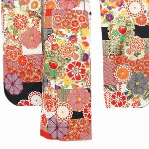 振袖 レンタル 白 【白赤黒疋田菊に雪 N-spice】 振袖 レンタル 成人式 シンプル 結婚式 レトロ かっこいい 【レンタル】 大正ロマン 振袖 レンタル