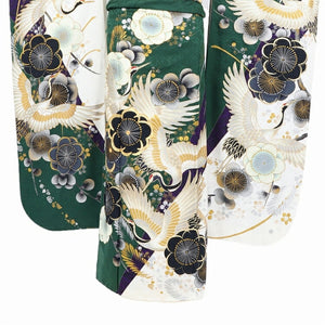 振袖 レンタル 白 【オフ白緑梅に鶴 N-spice】 振袖 レンタル 成人式 シンプル 結婚式 レトロ かっこいい 【レンタル】 大正ロマン 振袖 レンタル