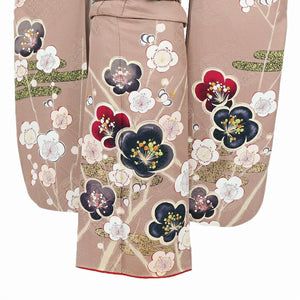 振袖 レンタル 茶 【茶ベージュ梅霞 Vcinqx葵】 振袖 レンタル 成人式 シンプル 結婚式 レトロ かっこいい 【レンタル】 大正ロマン 振袖 レンタル