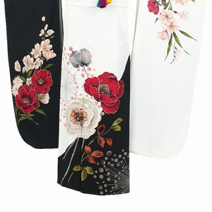 振袖 レンタル 白 【白黒洋花 BE BETTER】 振袖 レンタル 成人式 シンプル 結婚式 レトロ かっこいい 【レンタル】 大正ロマン 振袖 レンタル