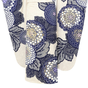 振袖 レンタル 白 【クリーム青 紺疋田ダリア BE BETTER】 振袖 レンタル 成人式 シンプル 結婚式 レトロ かっこいい 【レンタル】 大正ロマン 振袖 レンタル