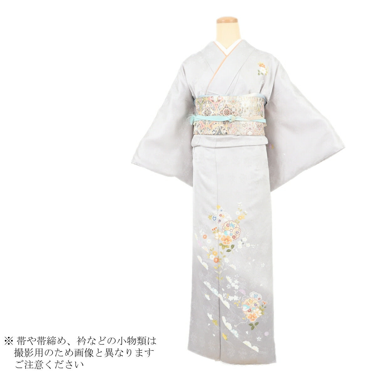 未着用　襦袢　長襦袢　花　グレー　着物　053a d 未着用 襦袢 長襦袢 花 グレー 着物 053a d - メルカリ