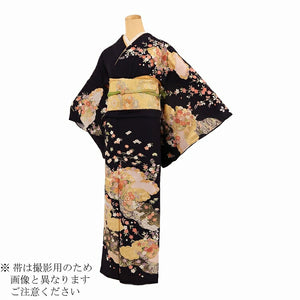 単衣 訪問着 レンタル 正絹 モダン 夏用 お宮参り 着物 レンタル 母親 Mサイズ 黒紫花篭道長 【レンタル】 七五三 母親 着物 訪問着 単衣 20代 30代 40代 50代 60代