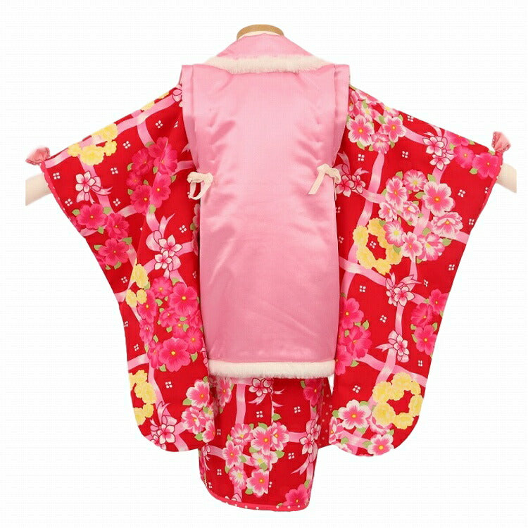 七五三 着物 3歳 レンタル 女の子 【松田聖子 時赤ファーリボン