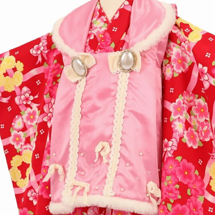 七五三 着物 3歳 レンタル 女の子 【松田聖子 時赤ファーリボン