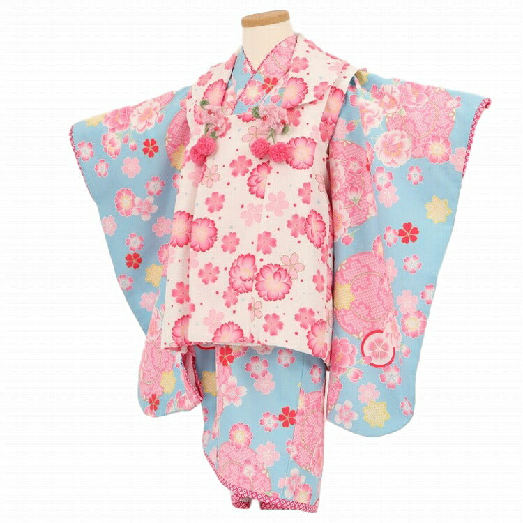 511ag28◎七五三 三歳 女の子 アンティーク着物&被布 レトロ 総柄◎ 511ag28◎七五三 三歳 女の子 アンティーク着物&被布 レトロ 総柄◎