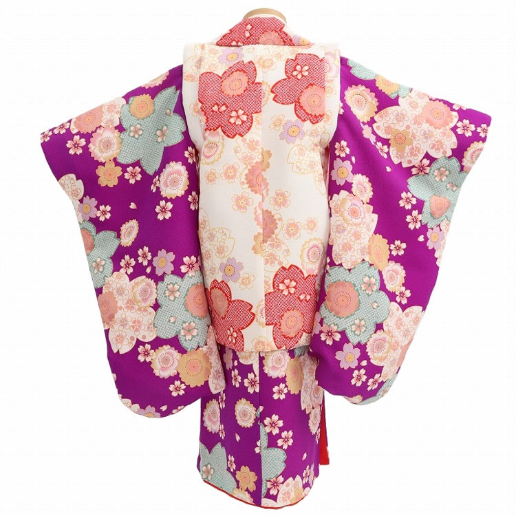 七五三 着物 3歳 レンタル 女の子 【白紫桜尽くし】 七五三 3歳