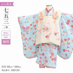 七五三 着物 3歳 レンタル 女の子  【キクチリョウコ 白水小菊千鳥】 七五三 3歳 アンティーク レトロ モダン 753 女 女子 被布 【レンタル】 七五三 着物 3歳 小さめ 肩上げ 腰上げ 無料 三歳 3才