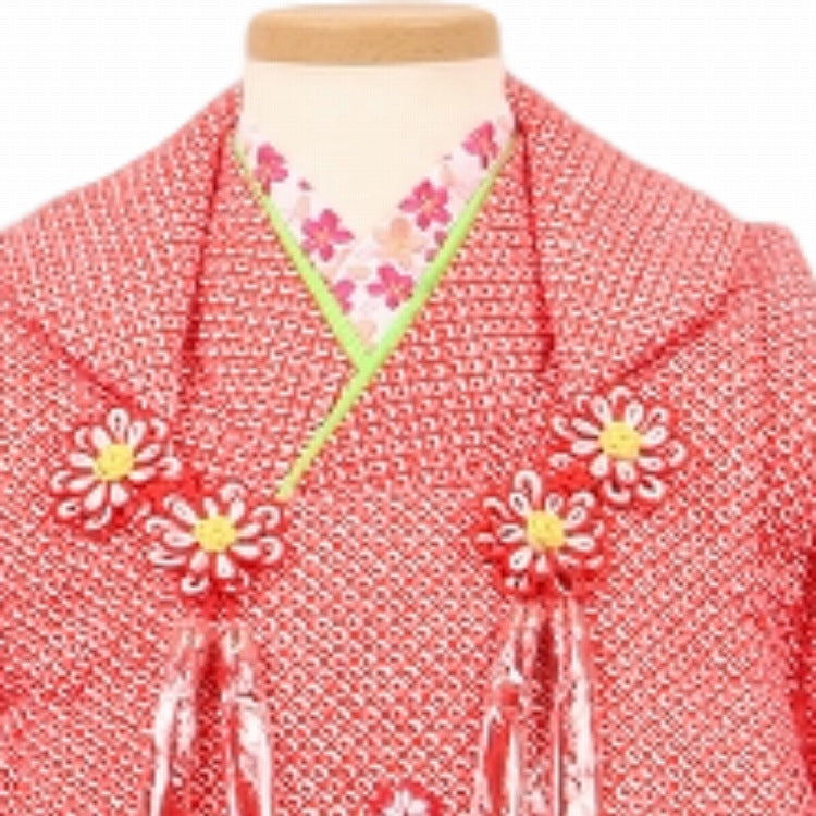 七五三 着物 3歳 レンタル 女の子 【赤疋田手鞠桜】 七五三 3歳