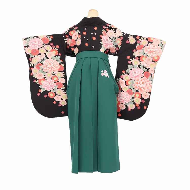 KYOETSU ジュニア袴4点セット 花和柄 小学生卒業式 袴セット ピンク