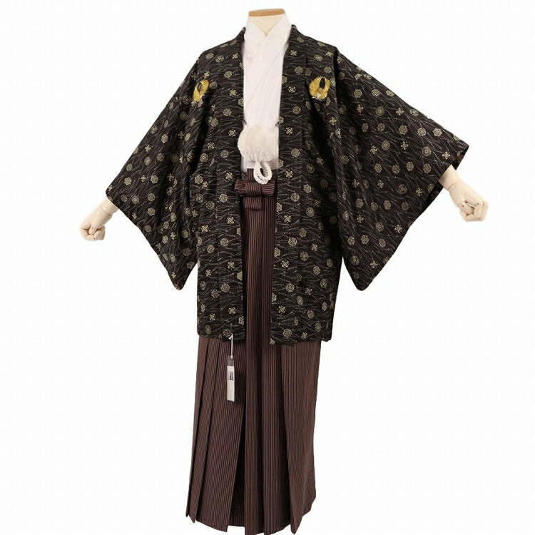 卒業式 袴 レンタル 男 180 袴 メンズ 紋付袴 レンタル 紋付羽織袴 黒