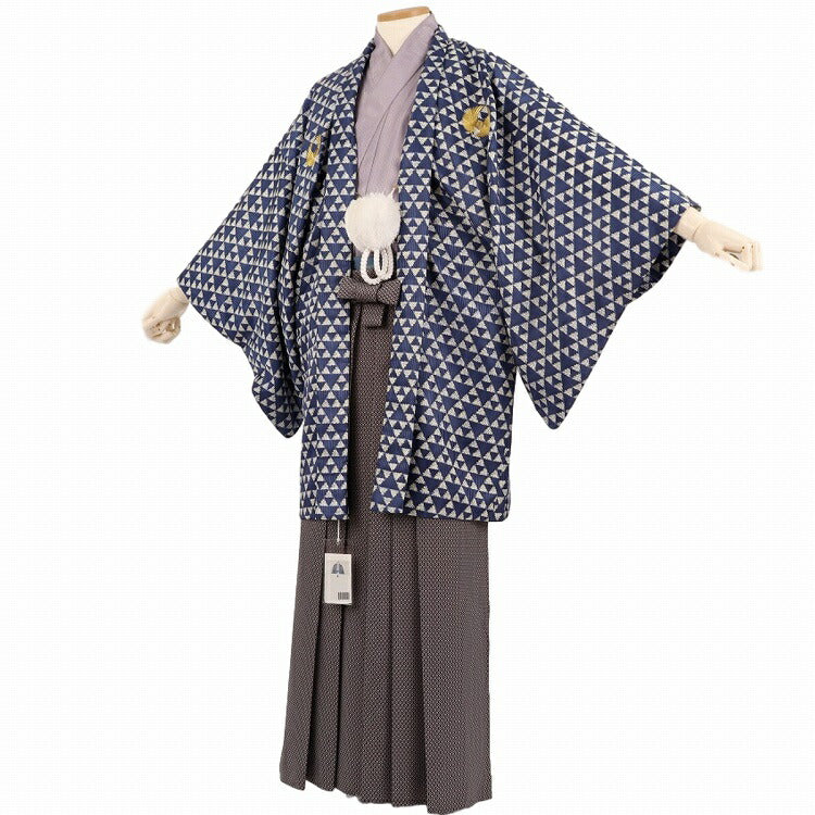 男の子 メンズ 紋付 袴セット 170180 卒業式 着物 和装 成人式 青 袴