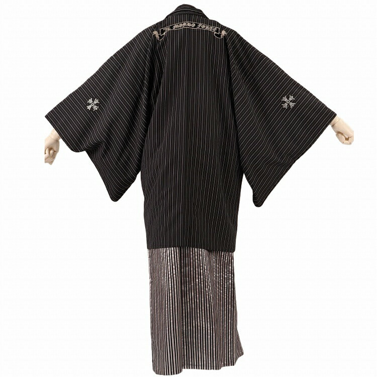 ラボット　着物　lovot きみどり　羽織　黒グレーストライプ袴　矢紺色インナー assort-hkm0022_s1.jpg